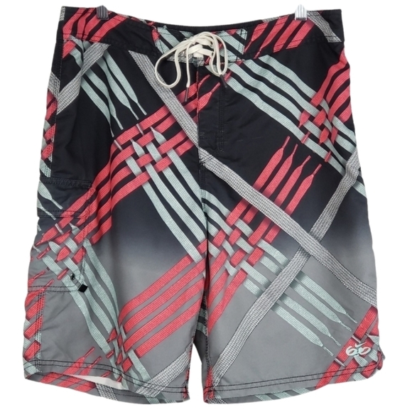 Nike Other - Nike 6.0 Men's Black Gray with Multi-colored Shoe Strings Swim Shorts Size 34
